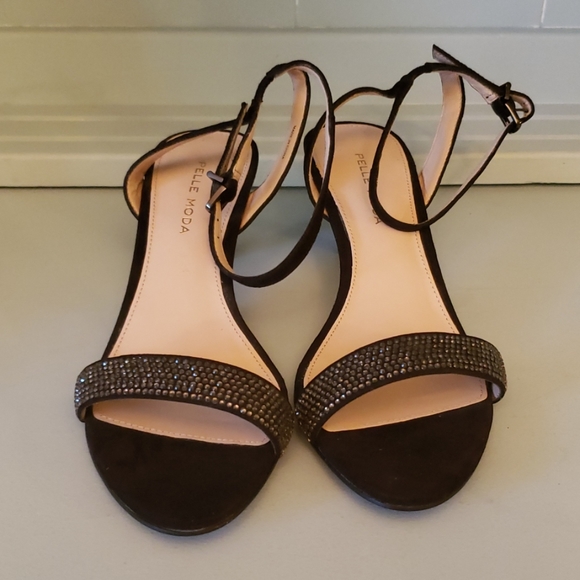 New Pelle Moda Fabia Open Toe Black 2.5" Heels - Picture 3 of 8